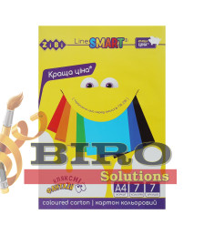 Carton colorat SMART LINE, A4, 7 culori - 7 foi, 200g/m2 ZIBI
